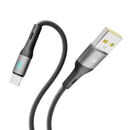 Кабель для заряджання та обміну даними USB Yoki YK-LE17 LED Series USB/Type C 60W 3A/20V 1.2 m Black - мініатюра 5