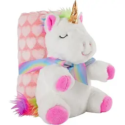 Плед Perletti Toys Tiara Unicorn з м'якою іграшкою 120x80 см рожевий/білий (P13071)