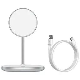 Бездротовий зарядний пристрій Baseus LED Display Wireless Charger 15W WXSW-02 White