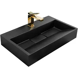 Умивальник Rea Goya black mat 60 накладний чорний матовий REA-U8779, Чорний матовий