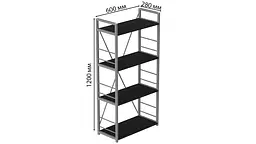 Етажерка 4/60 Серії Коннект 120x60x28 сірий ДСП Сосна Кембра 16мм FRD-104253 - мініатюра 3