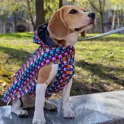 Дощовик для собак з капюшоном Barksi Textile розмір XS Печворк - мініатюра 5
