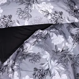 Простирадло на гумці MirSon Поплін 00-8 Black Flowers 60х120 см чорне (2200009708312) - мініатюра 5