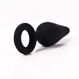 Анальна пробка силіконова з кільцем Velvet Ring 8,6x2,4 см Чорна - мініатюра 3