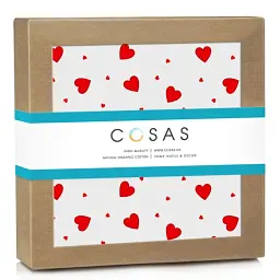 Фланелеві пелюшки Cosas Ruby Hearts 80х80 см біло-червона (FlannelDiapers_RubyHearts_80x80) - мініатюра 2