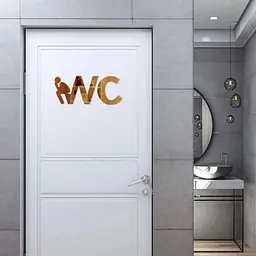 Дзеркальний декор Wall Sticker SW-00002525 акриловий самоклеючий WC 3 шт. золото - мініатюра 5