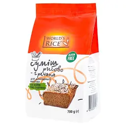 Суміш World's rice рисово-гречана для випічки без глютену 700 г (726337) - мініатюра 2