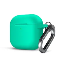 Силіконовий чохол для навушників Apple AirPods 4, Hang Case, бірюзовий, ультратонкий захисний кейс товщиною 2 мм, захист від подряпин, пилу та ударів, компактний, з карабіном для кріплення, ArmorStandart (ARM81287)