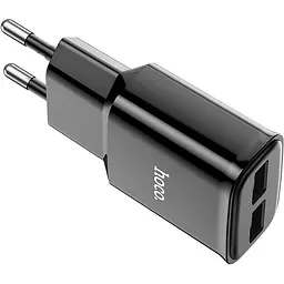 Мережевий зарядний пристрій Hoco C88A 2-USB Black [118821] - мініатюра 2