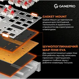 Клавіатура GamePro MK180W Hot-Swap Red Swich RGB USB UA White (MK180W) - мініатюра 5