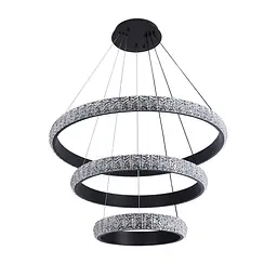 Люстра стельова LED Levistella 7875130 (400+600+800) BK, 90W, 3 режими світла, чорний, сучасний стиль