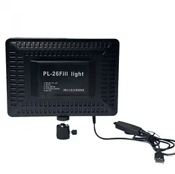Студійне відеосвітло 15W LED PL-26 лампа панель для фото та відео з регулюванням яскравості 2700К-6500К 23x16 см від USB + штатив 210 см - мініатюра 7