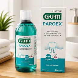 Ополіскувач для ротової порожнини GUM Paroex 0,06% (хлоргексидин) для ясен та проти нальоту 500 мл