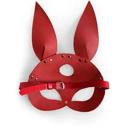 Шкіряна маска зайчика Art of Sex - Bunny mask, колір Червоний - мініатюра 4
