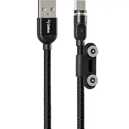 Магнітний USB кабель Gelius Pro Magenta GP-UC-U013u 3в1 (MicroUSB/iPhone X/Type-C) Black - мініатюра 4