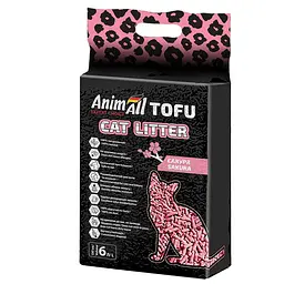 Соєвий наповнювач AnimAll Tofu Saсura з ароматом сакурі для котів 6 літрів 2.6 кг