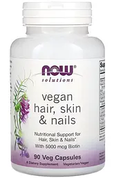 Вітаміни для волосся нігтів та шкіри 90 капсул Clinically Advanced Hair Skin & Nails NOW Foods Solutions