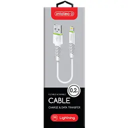 Дата кабель USB 2.0 AM to Lightning 0.2m CBFLEXL0 white Intaleo (1283126487439) - мініатюра 2
