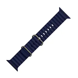 Ремінець силіконовий Hoco iWatch WA12 marine double buckle 42/ 44/ 45/ 49 mm синій - мініатюра 2