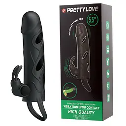 Насадка на пеніс Pretty Love High Quality, 14 см (чорний) - мініатюра 9