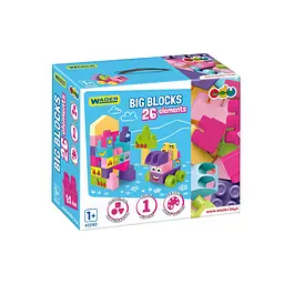Конструктор Wader Big Blocks 26 ел. рожевий (41590)