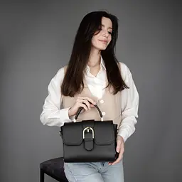 Сумка жіноча шкіряна Virginia Conti 03959 чорна на магніті - мініатюра 2