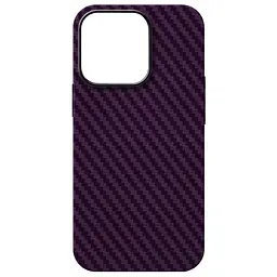 Карбоновый чехол для Apple iPhone 14 Pro, LikeCarbon MagCase, фиолетовый, тонкий защитный чехол-панель с магнитом MagSafe, противоударный, ультратонкий, совместимый с магнитными держателями и беспроводной зарядкой, ArmorStandart (ARM69204)