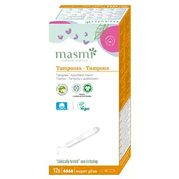Органічні тампони Super Plus з аплікатором Masmi 12 шт