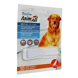 Краплі AnimAll VetLine Spot-On від бліх і кліщів для собак вагою 20-30 кг (TRP60884)