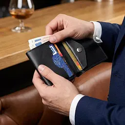 Портмоне вертикальне чоловіче шкіряне з монетницею SHVIGEL 16221 чорне - мініатюра 2