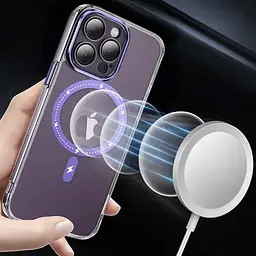 Чохол TPU+PC Colorful with MagSafe для Apple iPhone 13 Pro Max (6.7) Purple - мініатюра 4