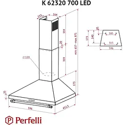 Витяжка купольна Perfelli K 62320 BL 700 LED Retro - мініатюра 10