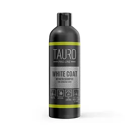 Шампунь Tauro Pro Line для собак і кішок з білим хутром збереження кольору зволоження живлення White coat Keratin 250 мл