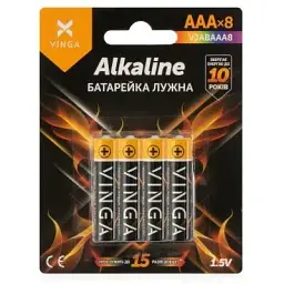 Батарейка Vinga AAA LR03 Alkaline 8pcs Blister (VJABAAA8)