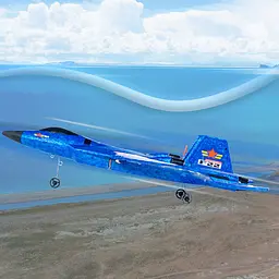 Літак на радіокеруванні SCHE HW32 F22 Fighter Blue - мініатюра 5