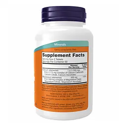 Вітаміни Now Foods Calcium Magnesium 250 пігулок - мініатюра 2