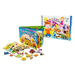 Дитяча розвиваюча "Книга на липучках" 71 деталь 11 сторінок PuzzleOK det0015481