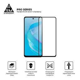 Захисне скло на Infinix Smart 8 (X6525) з олеофобним покриттям, Pro, повне проклеювання, антистатичний і пиловідштовхуючий шар, 9H, самоклеючеся, 2.5D, на весь екран, антистатичний клей, ArmorStandart (ARM73226) - мініатюра 2