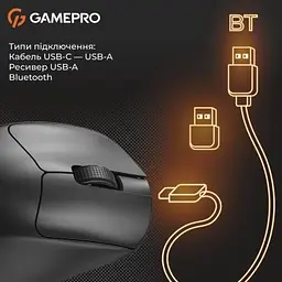 Мишка GamePro Genesis Avenger Wireless/Bluetooth/USB Black (GM096B) - мініатюра 2