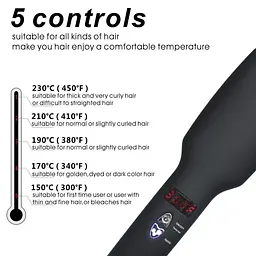 Гребінець-випрямляч для волосся 2 в 1 PTC Heating ∙ Стайлер-щітка для волосся PTC Heating з функцією іонізації - мініатюра 4