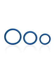 Ерекційне кільце CalExotics Tri-Rings 3 шт синій - мініатюра 2