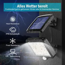 Сонячні LED світильники MPJ 56 LED з датчиком руху, IP65, 2 шт - мініатюра 3