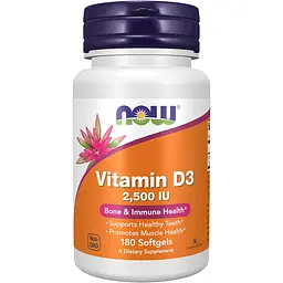 Вітамін D3 2500 IU Now Foods 180 м'яких капсул