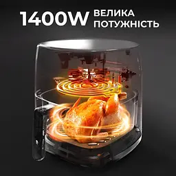 Аерофритюрниця безмасляна Sokany SK-8018 5л електрична з сенсорним керуванням, таймер 1400Вт - мініатюра 7