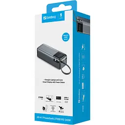 Універсальна мобільна батарея Sandberg All-in1 27000mAh PD 240W Grey (421-31) - мініатюра 6