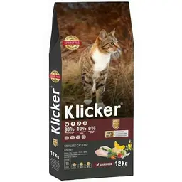 Сухий корм Klicker Холістик беззерновий для стерилізованих котів з Куркою 12 кг.