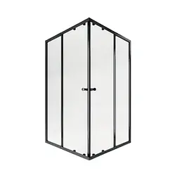 Душова кабіна Qtap Pisces BLA109-11SC5 90-105x90-105 см, скло Clear 5 мм без піддона, Чорний, Універсальна, прозорий
