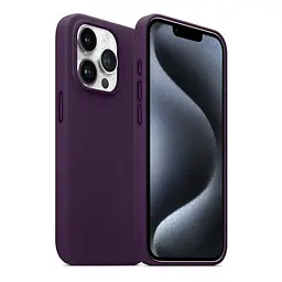 Кожаный чехол-панель для Apple iPhone 15 Pro Max, FAKE Leather Case, фиолетовый, искусственная кожа, премиум, противоударный, защита всего корпуса, с мягкой подкладкой, поддержка MagSafe и беспроводной зарядки, ArmorStandart (ARM76308) - мініатюра 3