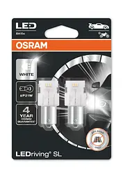Комплект світлодіодних ламп OSRAM LEDriving SL 7506DWP-02b P21W 12V BA15s 6000K 2шт. - мініатюра 2