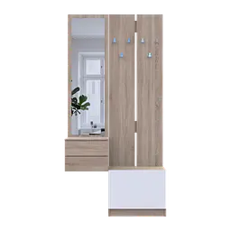 Передпокій Doros Сола 2+3 Doros Дуб Сонома/Білий ДСП / дзеркало 105х40х215 (42005148) - мініатюра 4